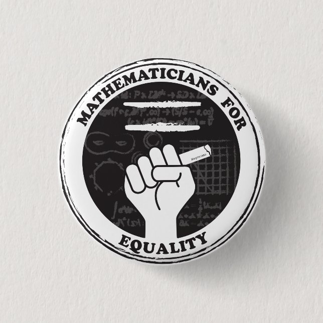 Badge Rond 2,50 Cm Bouton Mathématiciens pour l'égalité (Devant)