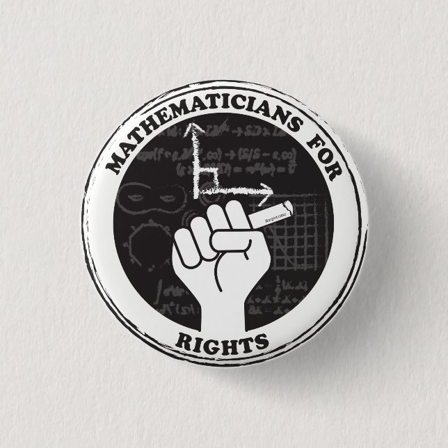 Badge Rond 2,50 Cm Bouton Mathématiciens pour les droits (Devant)