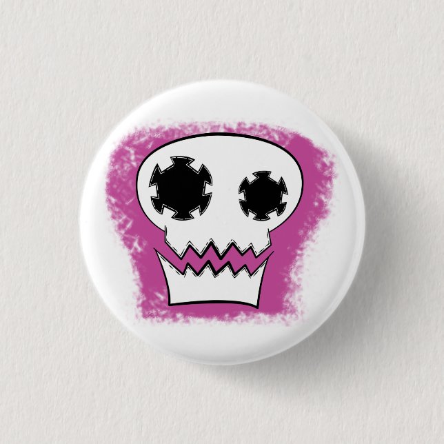 Badge Rond 2,50 Cm Bouton mécanique de crâne (Devant)