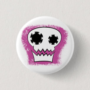 Badge Rond 2,50 Cm Bouton mécanique de crâne