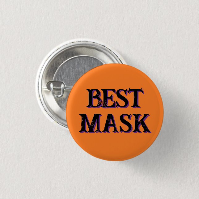 Badge Rond 2,50 Cm Bouton "Meilleur Masque" (Devant & derrière)