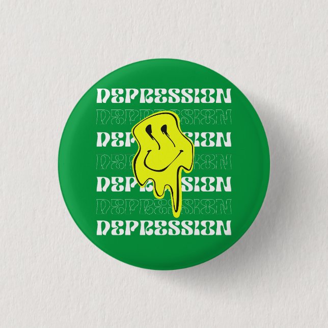 Badge Rond 2,50 Cm Bouton MELT_Dépression_Vert (Devant)