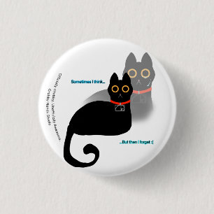Badge Rond 2,50 Cm Bouton Mème de chat noir