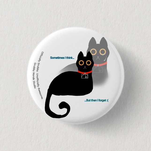 Badge Rond 2,50 Cm Bouton Mème de chat noir (Devant)