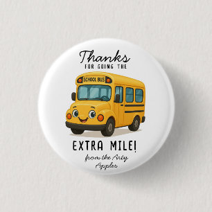 Badge Rond 2,50 Cm Bouton Merci du conducteur de bus scolaire, aller 