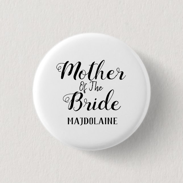Badge Rond 2,50 Cm Bouton Mère De La Mariée (Devant)