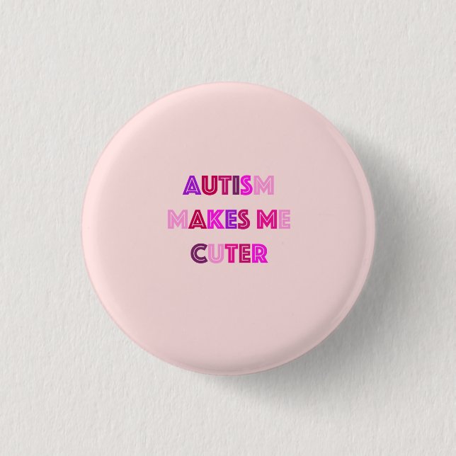 Badge Rond 2,50 Cm Bouton mignon d'autisme (Devant)