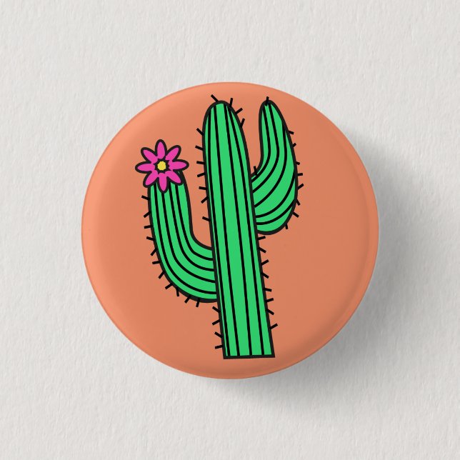 Badge Rond 2,50 Cm Bouton mignon de Pin d'insigne de cactus (Devant)