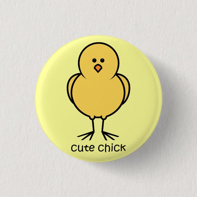 Badge Rond 2,50 Cm Bouton mignon de poussin (Devant)