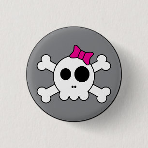Badge Rond 2,50 Cm Bouton mignon de Skully
