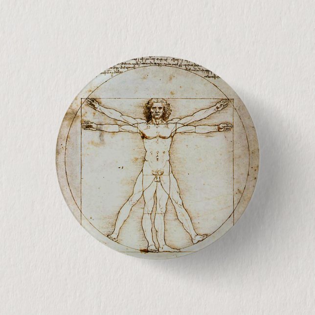 Badge Rond 2,50 Cm Bouton minuscule de Vitruvian Man (Devant)