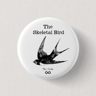 Badge Rond 2,50 Cm Bouton minuscule Oiseau Skeletal