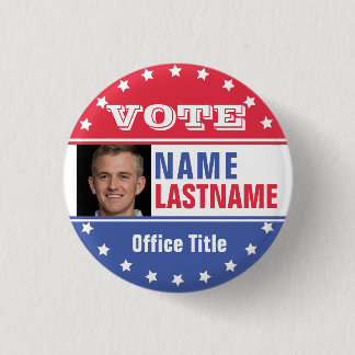 Badge Rond 2,50 Cm Bouton Modèle de campagne photo pour les élections
