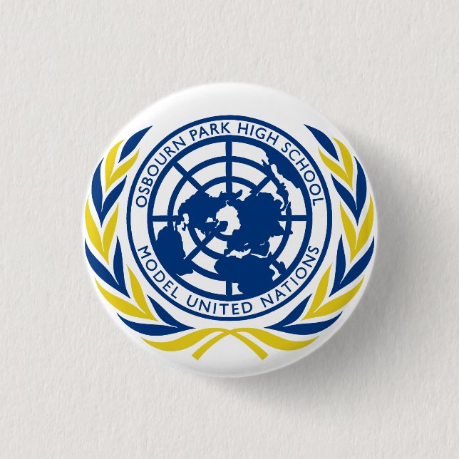 Badge Rond 2,50 Cm Bouton modèle de l'ONU d'OPHS (Devant)