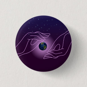 Badge Rond 2,50 Cm Bouton Monde