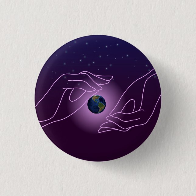 Badge Rond 2,50 Cm Bouton Monde (Devant)