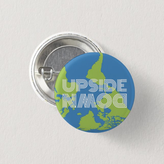 Badge Rond 2,50 Cm Bouton Monde à l'envers (Devant & derrière)