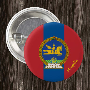 Badge Rond 2,50 Cm Bouton Mongolie patriotique, Drapeau mongol