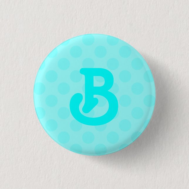 Badge Rond 2,50 Cm Bouton Monogramme B (Devant)