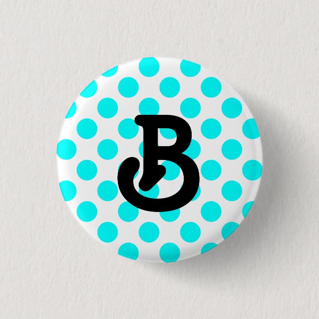 Badge Rond 2,50 Cm Bouton Monogramme B (Devant)