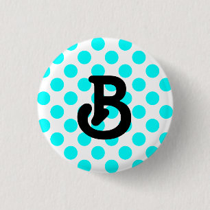 Badge Rond 2,50 Cm Bouton Monogramme B
