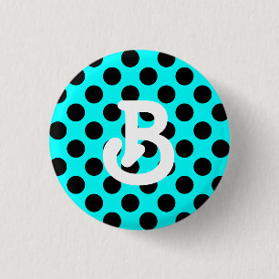 Badge Rond 2,50 Cm Bouton Monogramme B