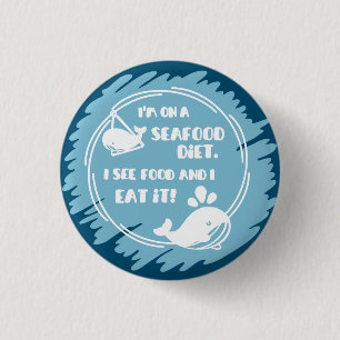 Badge Rond 2,50 Cm Bouton Motivational Whale