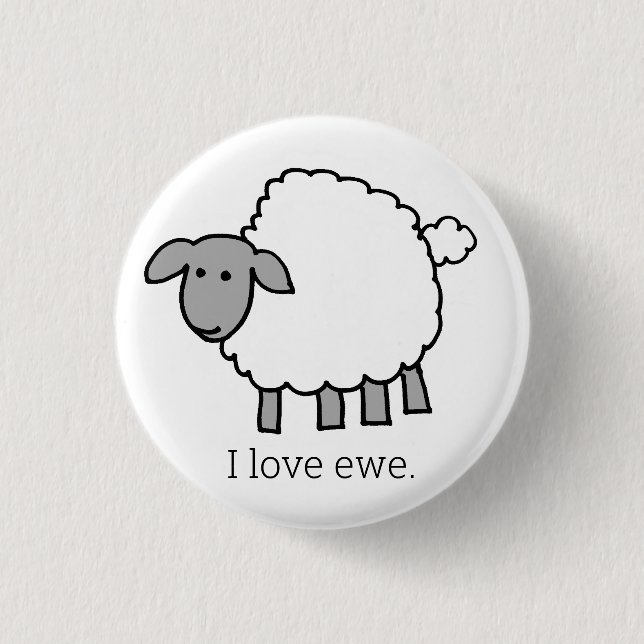 Badge Rond 2,50 Cm Bouton Mouton d'Ewe (Devant)