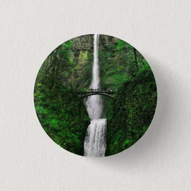 Badge Rond 2,50 Cm Bouton Multnomah Falls #2 (Devant)