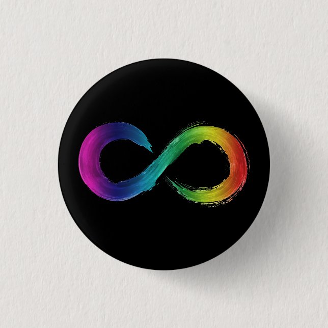 Badge Rond 2,50 Cm Bouton noir de Neurodiversity (Devant)