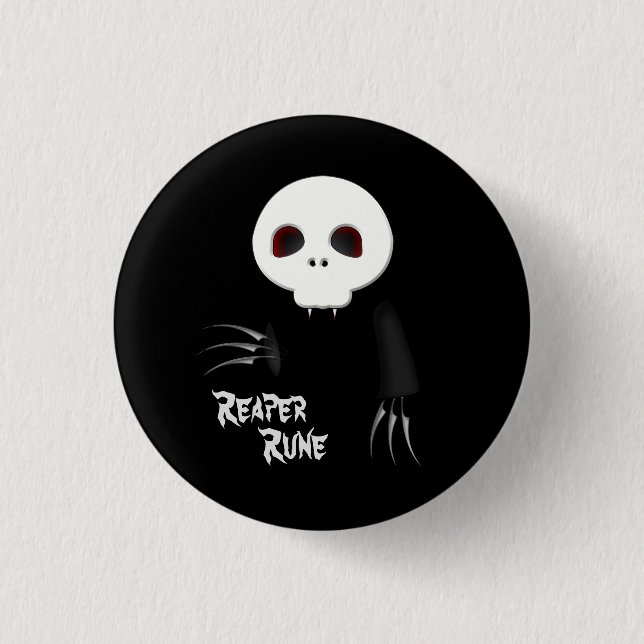 Badge Rond 2,50 Cm Bouton noir de Reaper Rune (Devant)