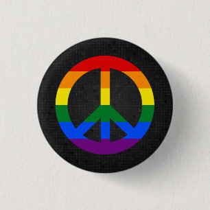 Badge Rond 2,50 Cm Bouton noir du drapeau LGBT