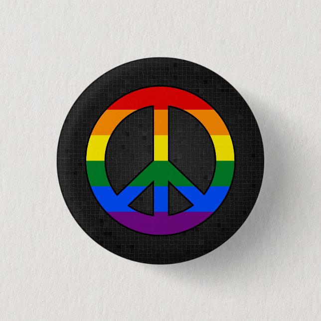 Badge Rond 2,50 Cm Bouton noir du drapeau LGBT (Devant)