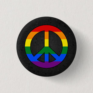 Badge Rond 2,50 Cm Bouton noir du drapeau LGBT