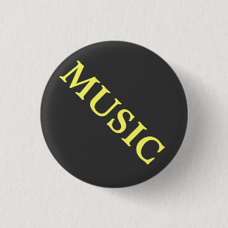 Badge Rond 2,50 Cm Bouton noir et jaune de musique