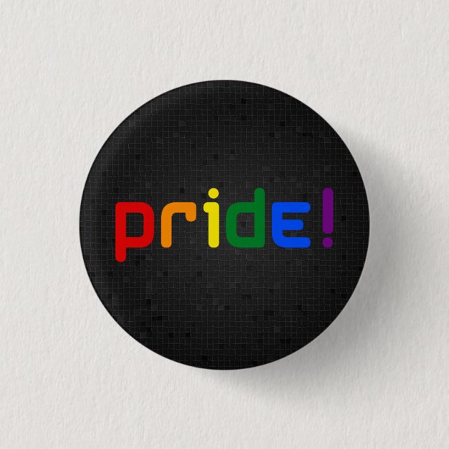 Badge Rond 2,50 Cm Bouton noir LGBT arc-en-ciel (Devant)