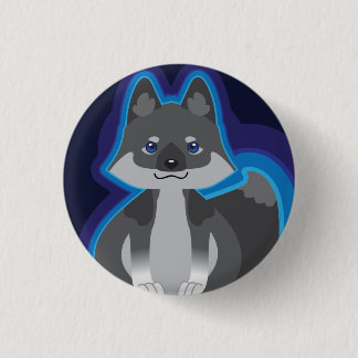 Badge Rond 2,50 Cm Bouton noir minuscule de loup