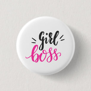 Badge Rond 2,50 Cm Bouton noir rose stylé pour fille de marque person