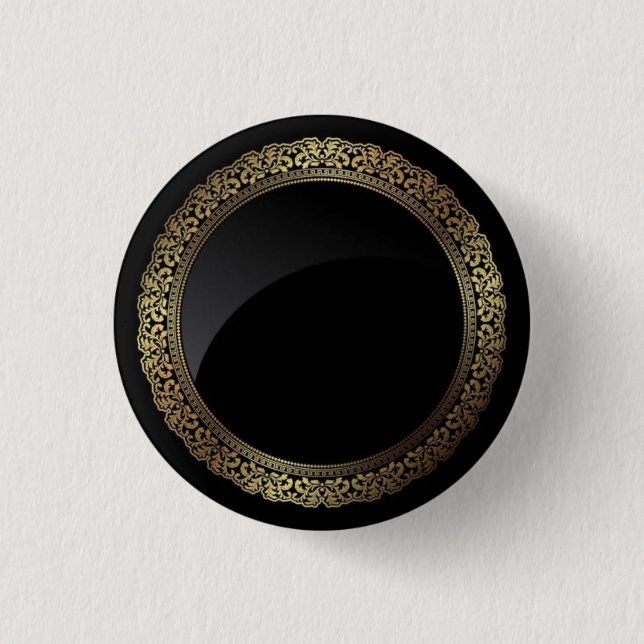 Badge Rond 2,50 Cm Bouton Noir Royal (Devant)