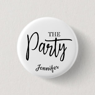 Badge Rond 2,50 Cm Bouton Nom de Bachelorette de la Fête Script