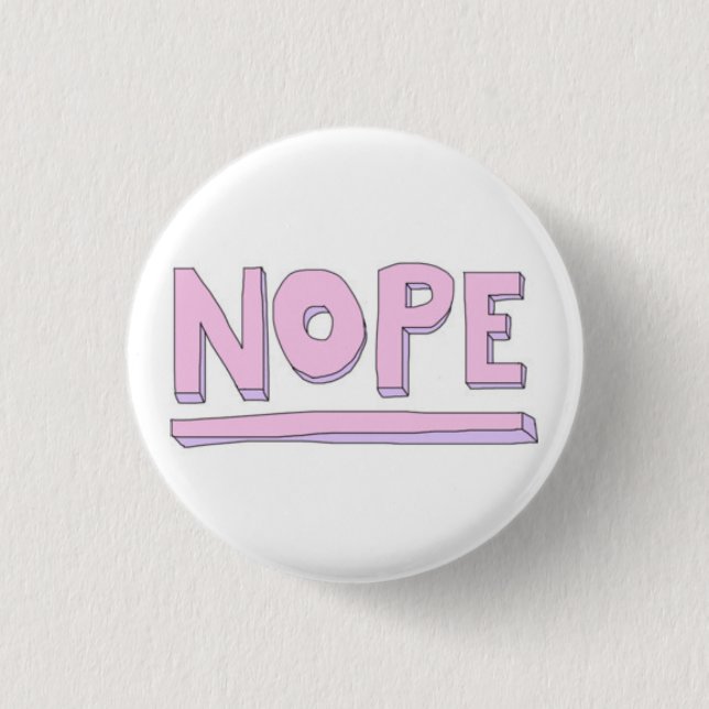 Badge Rond 2,50 Cm Bouton Nope (Devant)