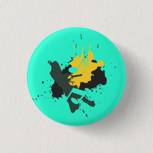 Badge Rond 2,50 Cm Bouton Notes musicales Abstraites (Devant)