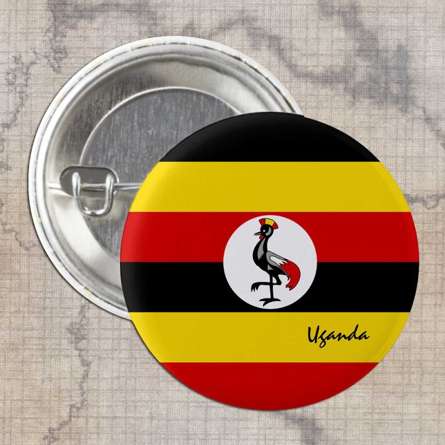 Badge Rond 2,50 Cm Bouton Ouganda, mode Drapeau Ougandais patriotique (Créateur téléchargé)