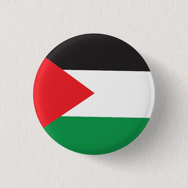 Badge Rond 2,50 Cm Bouton Palestine, Drapeau Patriotique Palestinien (Devant)
