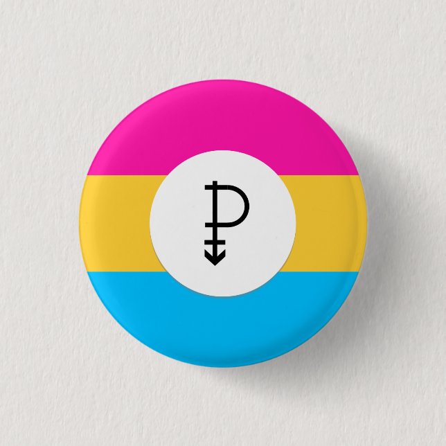 Badge Rond 2,50 Cm Bouton Pansexual (Devant)