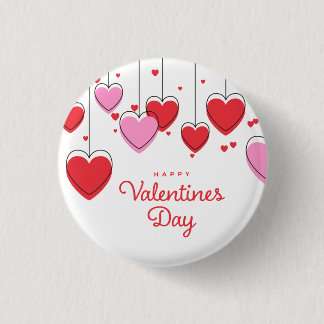 Badge Rond 2,50 Cm Bouton papier Saint-Valentin - Cordes de coeur