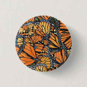 Badge Rond 2,50 Cm Bouton papillon Monarch
