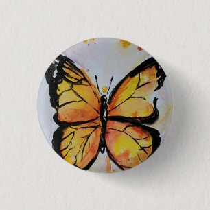 Badge Rond 2,50 Cm Bouton papillon Monarque