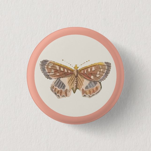 Badge Rond 2,50 Cm Bouton papillon rose fille de l'équipe (Devant)