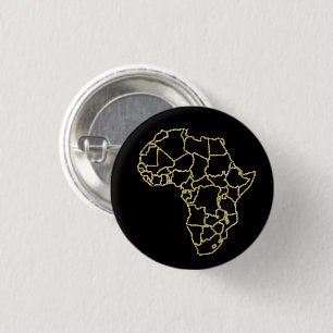 Badge Rond 2,50 Cm Bouton Parties scintillant en or noir Afrique